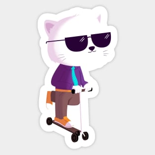 Scooter Cat Sticker
